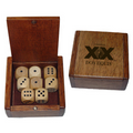 Wooden Dice Box w/ 8 Wooden Dice